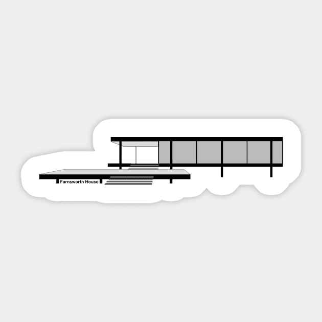 Farnsworth House - Mies van der Rohe Sticker by Prelude